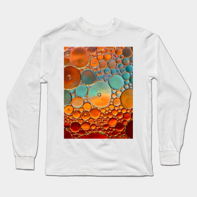 Oil and Water Bubbles Long Sleeve T-Shirt by LITDigitalArt